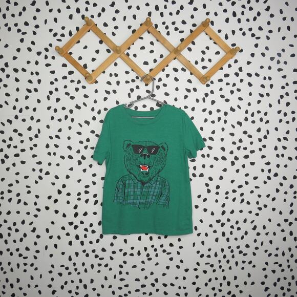 Cat & Jack Green Cool Bear Boys Graphic T-Shirt - Picture 1 of 6